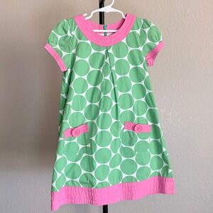 Mini Boden Green Dress with Pink Accents
